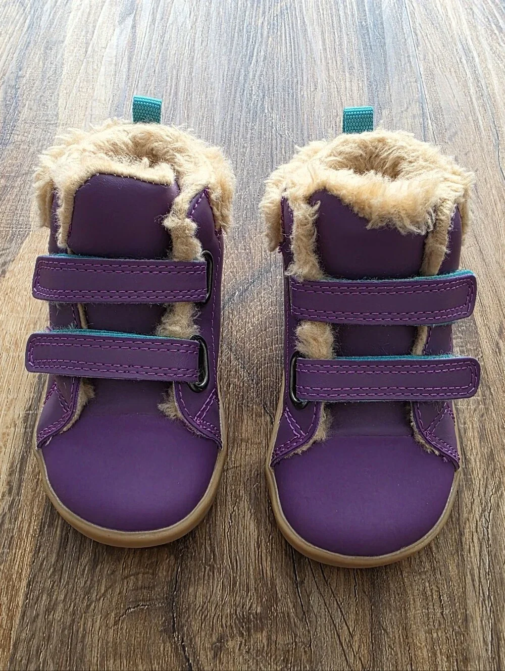 Ten Little Furry High Top Purple Boots Faux Fur Lining Size 6